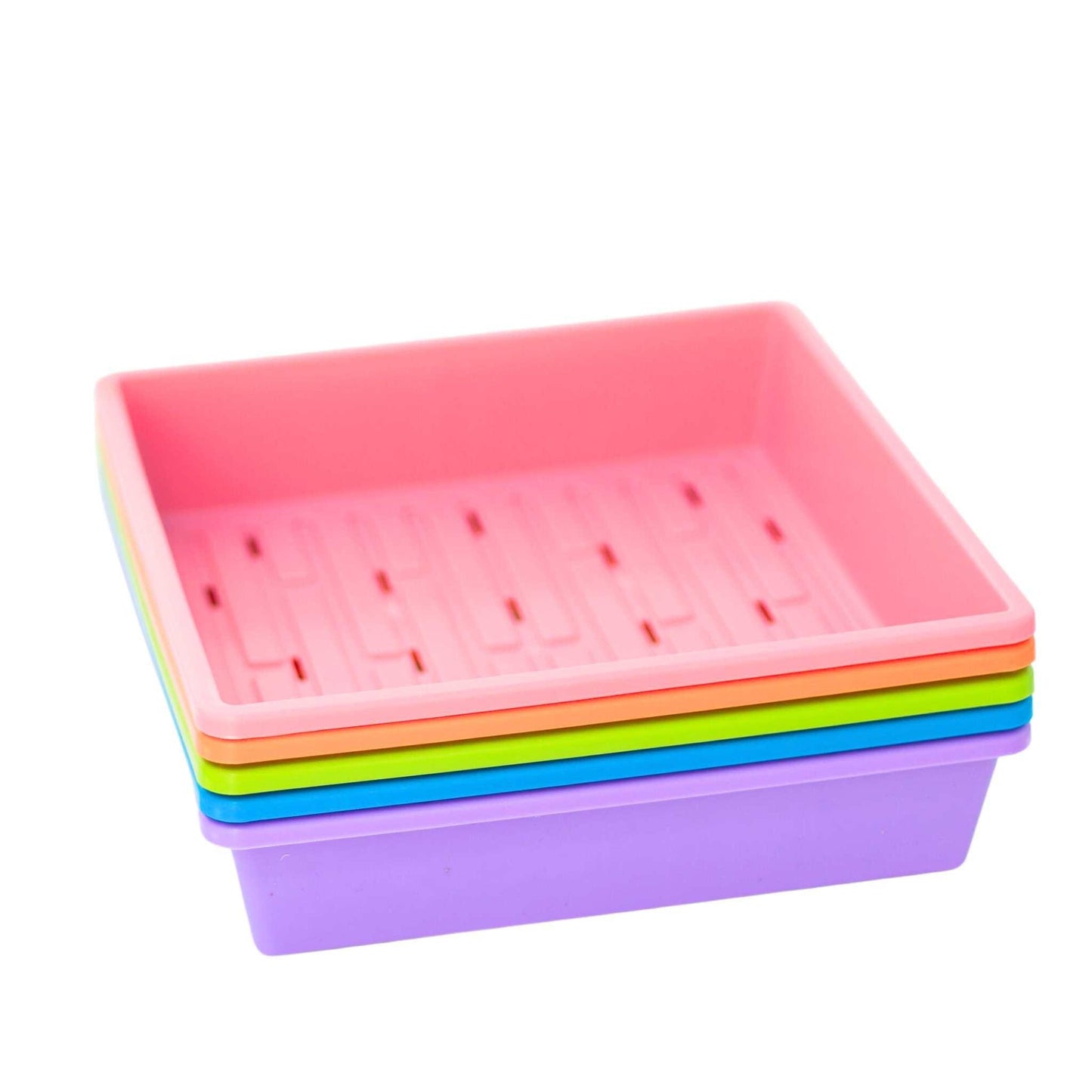 1010 Trays 2.5" Deep Trays Extra Strength 10 Trays / Multi-Color / With Hole Bootstrap Farmer