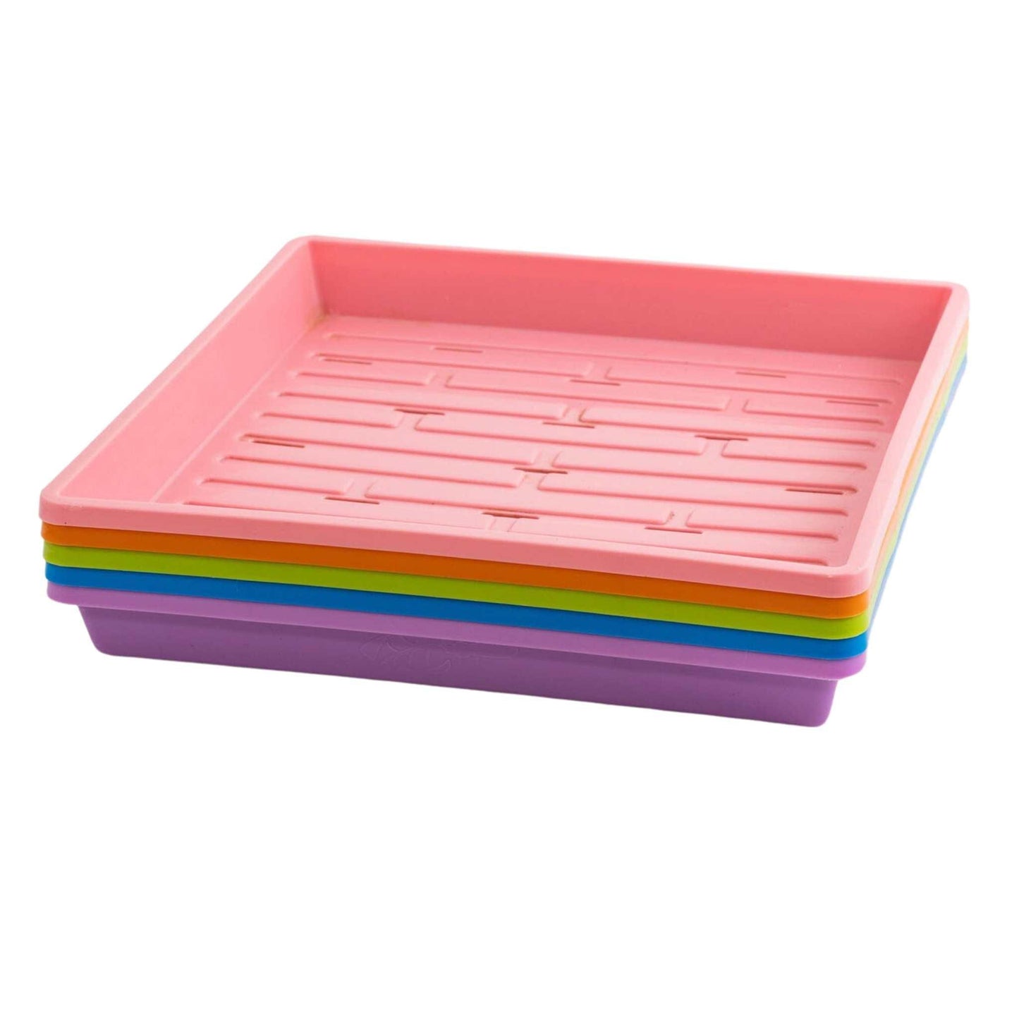 1010 Shallow Seed Trays 10 Trays / Multi-Color / With Holes Bootstrap Farmer
