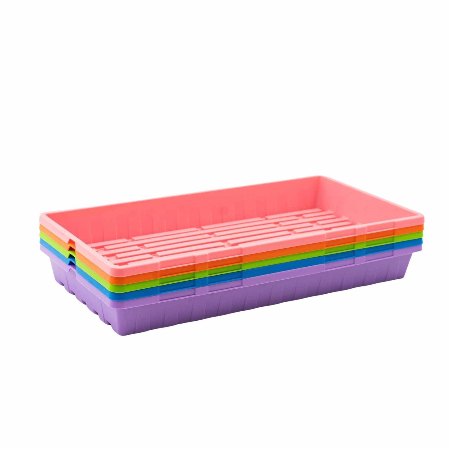 1020 Seed Starting Trays Multi-Color / 5 Trays / No Holes Bootstrap Farmer