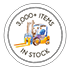 Three Thousand items in stock trust badge