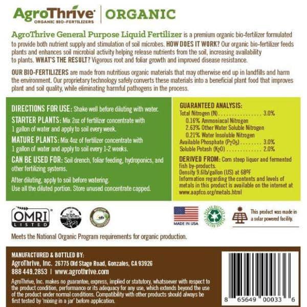 AgroThrive General Purpose Fertilizer (5 gal) AgroThrive