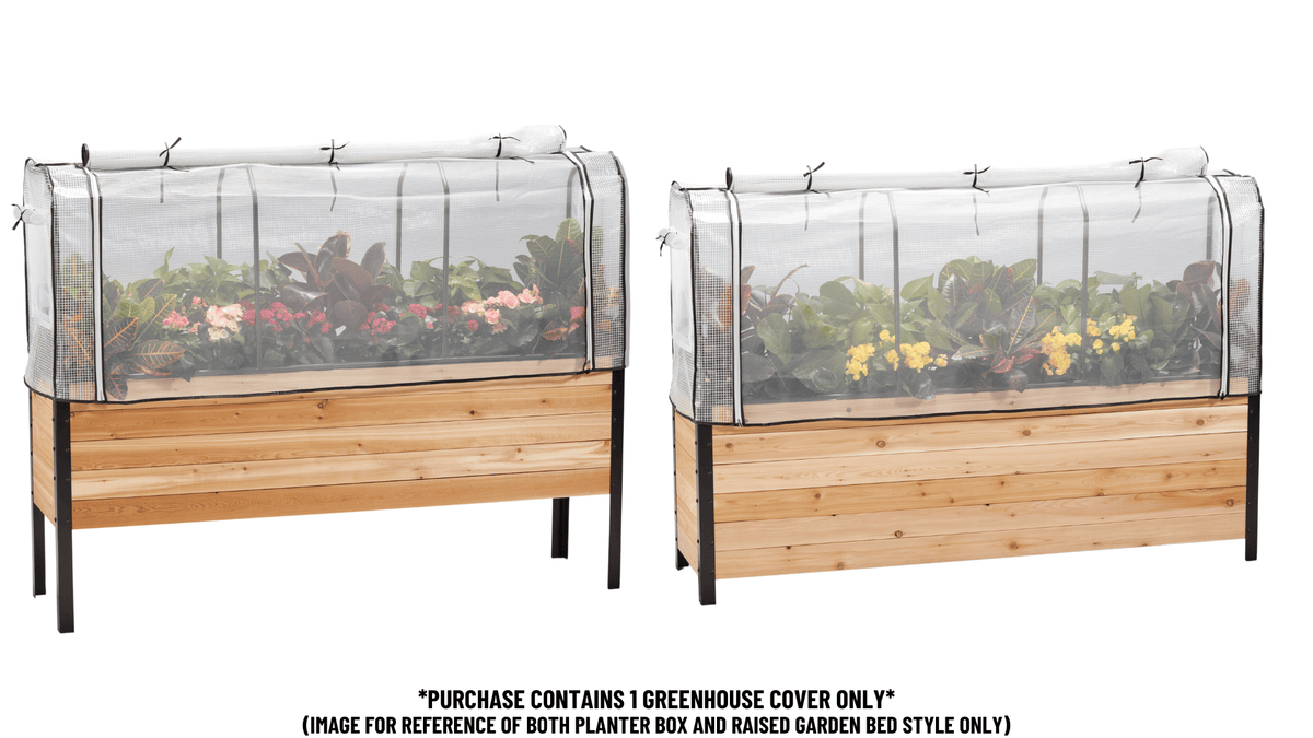 Greenhouse Cover 18" x 72" Cedar Planters