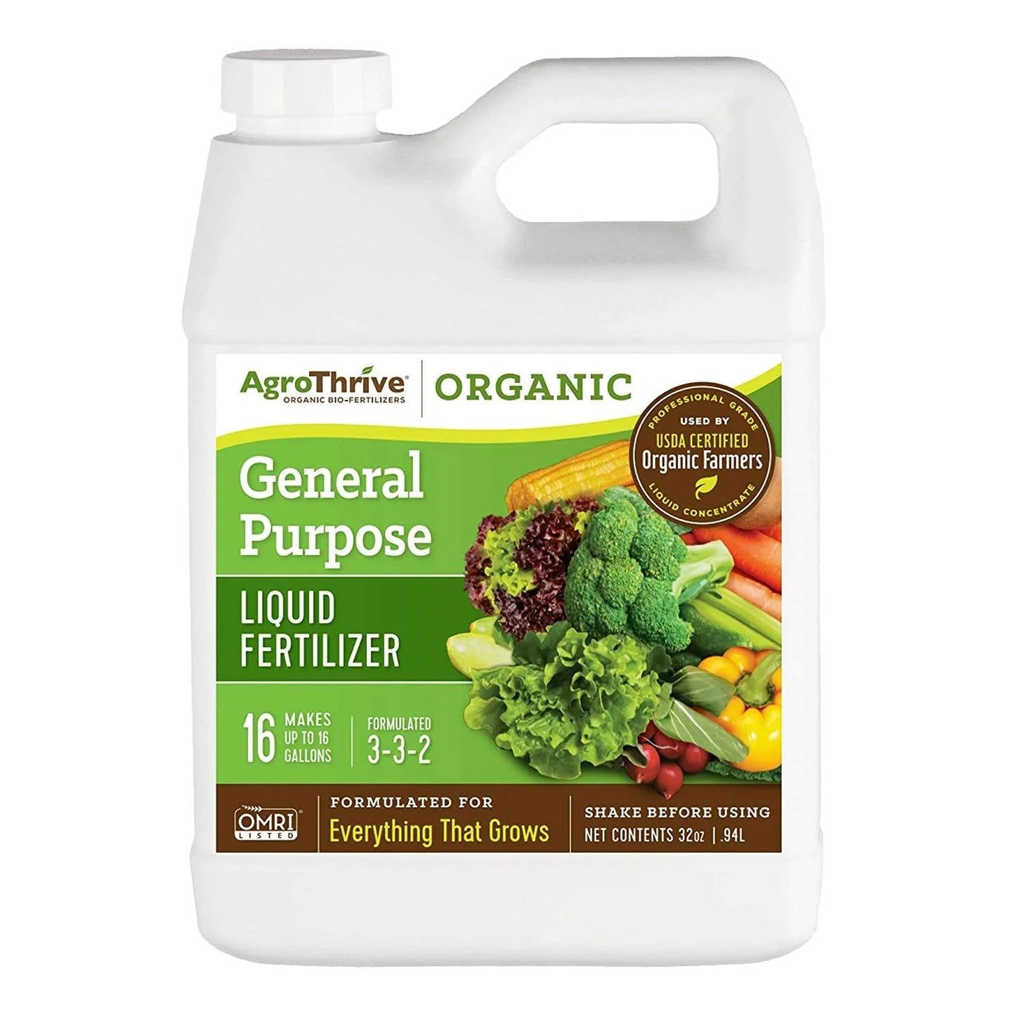 AgroThrive Organic General Purpose Fertilizer (1 gal) AgroThrive