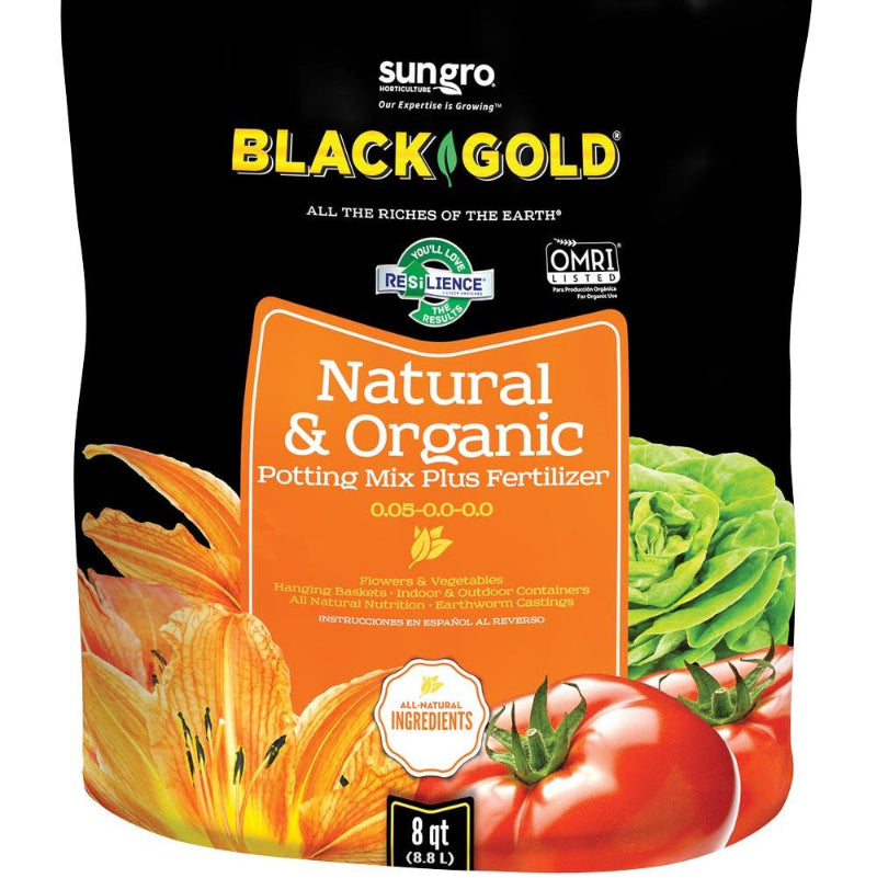 Black Gold Natural & Organic Potting Soil Plus Fertilizer 0.05-0.0-0.0 Black Gold