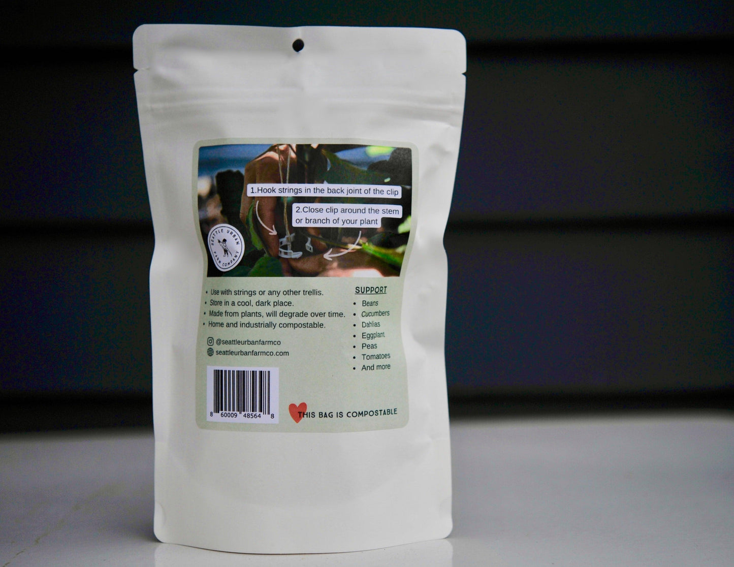 Compostable Trellis Clips - 50 Clip Bag Seattle Urban Farm
