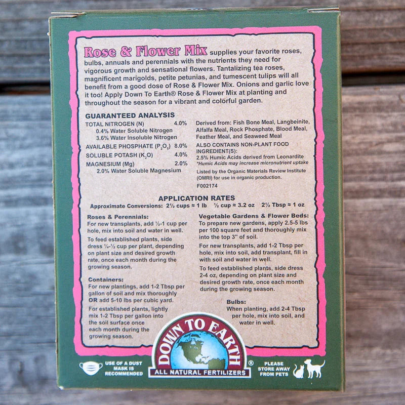 Rose, Flower & Bulb Mix 4-8-4 (1 lb Box) Down to Earth