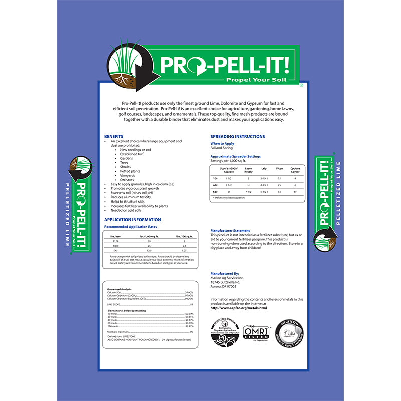 Organic Pelletized Lime (50lbs) Pro Pellit