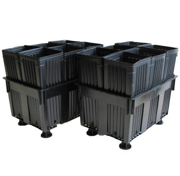 2 Tray7 Trays & 8 Legs with 12 5"X12" Corner Hole Treepots PV Drop Ship
