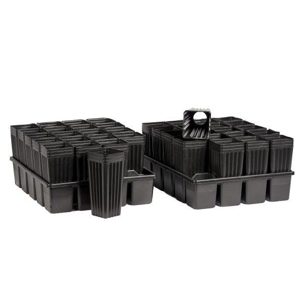 plastic plant pots for trees 2 Heavy 20 Pocket Trays with 40 Peach Tree Pots – Grow Organic
