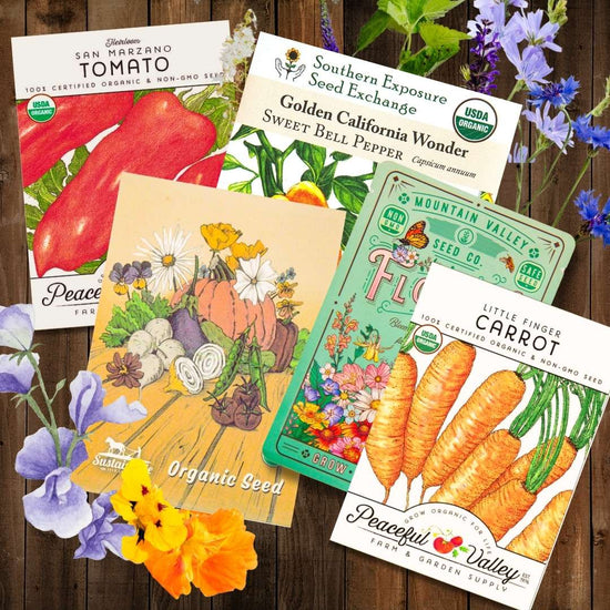 Seed packs veggies and flower seed