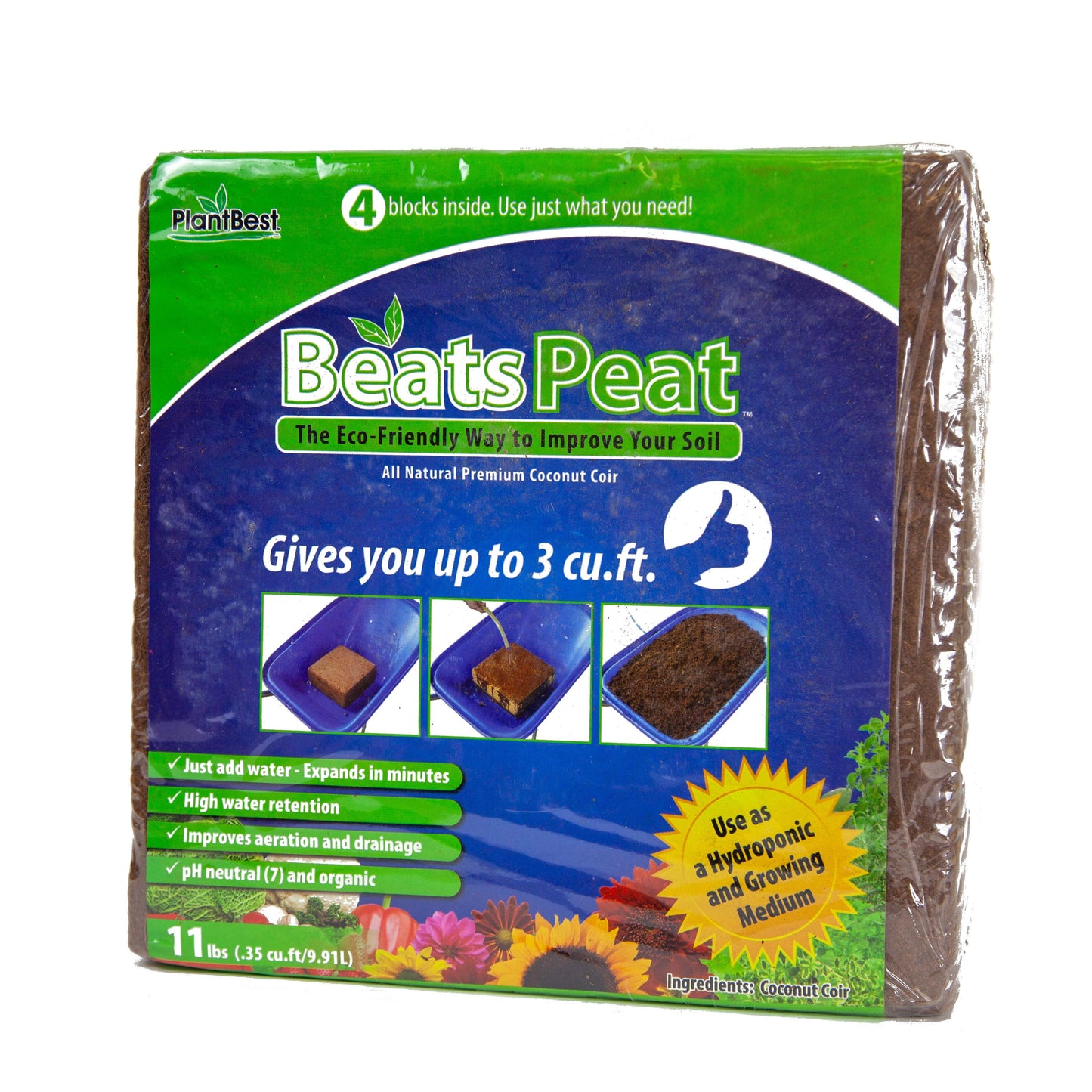 BeatsPeat (3 Cu Ft Brick) Grow Organic