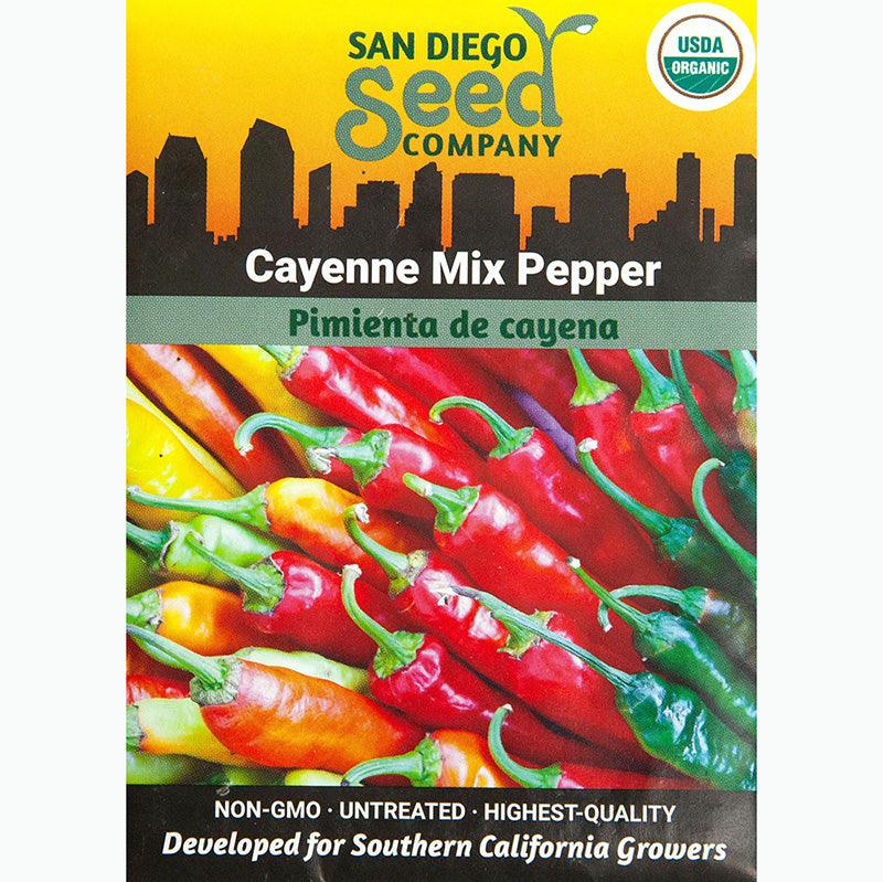 Cayenne Mix Hot Pepper Seeds (Organic) San Diego Seed Company