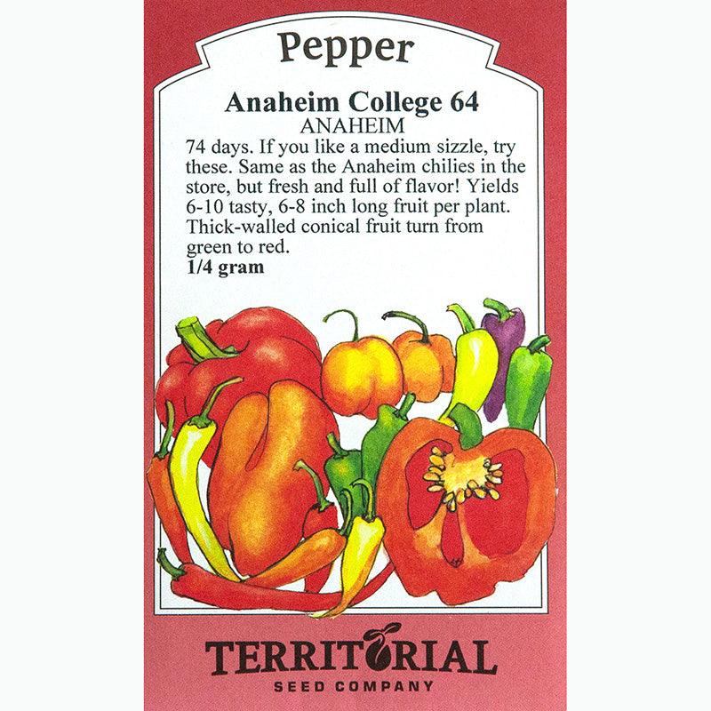 Anaheim College 64 Hot Pepper Seeds Territorial Seed Company