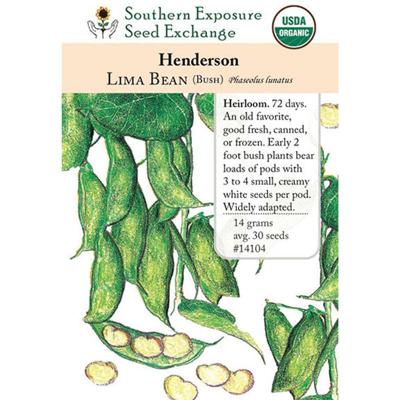 Henderson Lima Bush Bean Seeds (Organic) Southern Exposure Seed Exchange