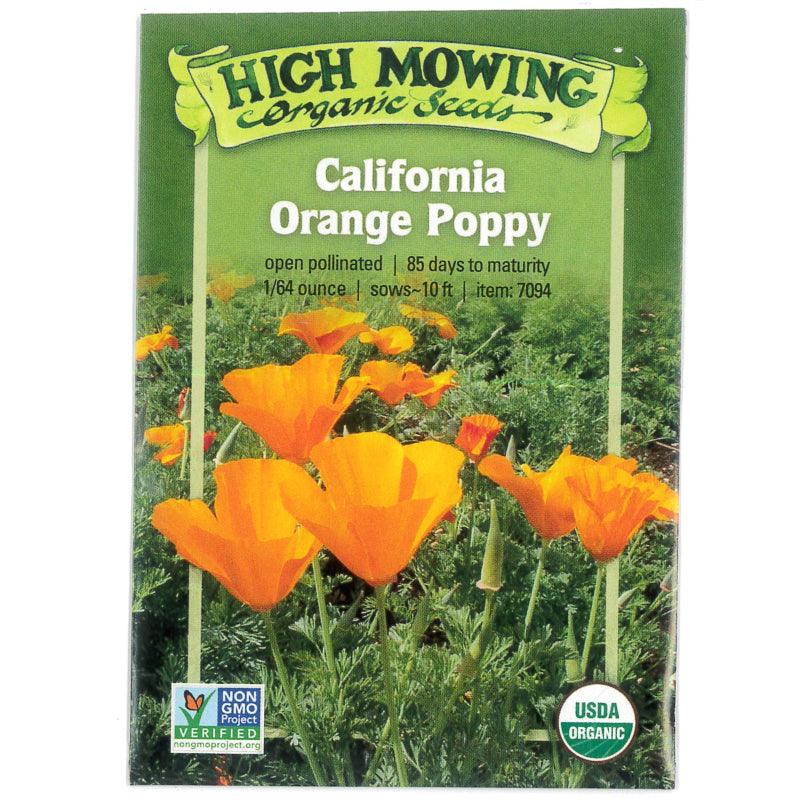buy poppy seeds to plant Organic California Orange Poppy