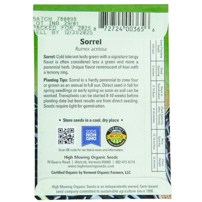 Sorrel (Organic) High Mowing Seeds