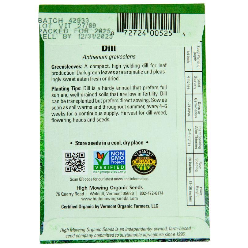 Greensleeves Dill (Organic) High Mowing Seeds