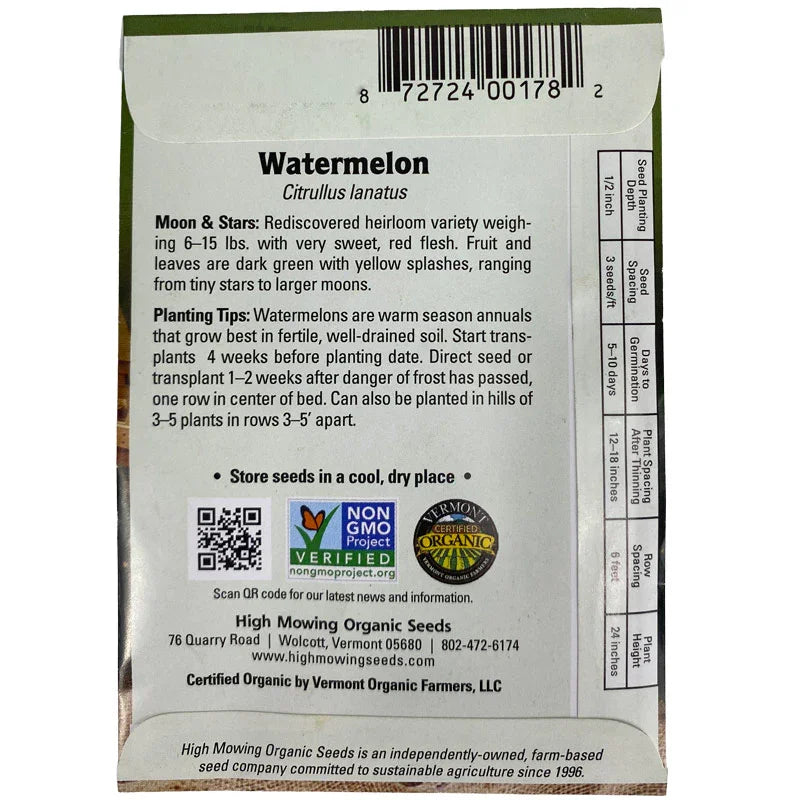Organic Moon & Stars Watermelon High Mowing Seeds
