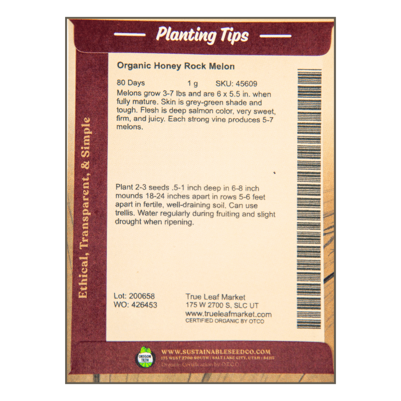 Honeyrock Melon (Organic) True Leaf Market