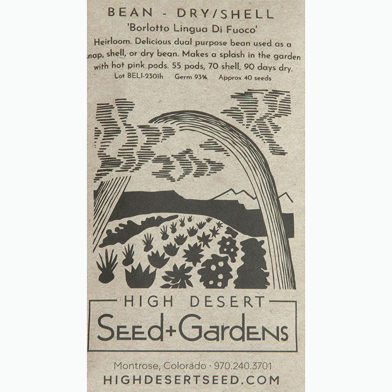 Borlotto Lingua Di Fuoco Nano Dry/Shell Bush Bean Seeds High Desert Seed and Gardens
