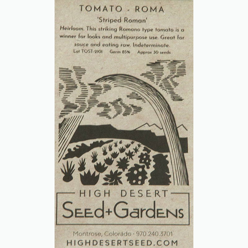 Seed Pack For Striped Roma Tomato By High Desert Seeds