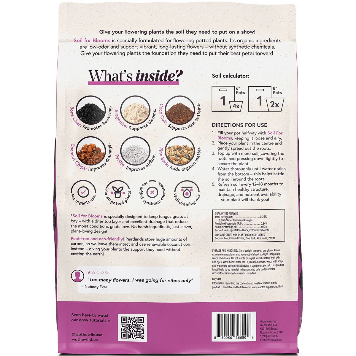 We The Wild - Soil That Blooms Potting Soil 6qt BFG Supply Co