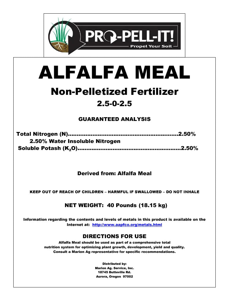 Organic Alfalfa Pellet Crumble-Coarse (40 lb) Pro Pellit