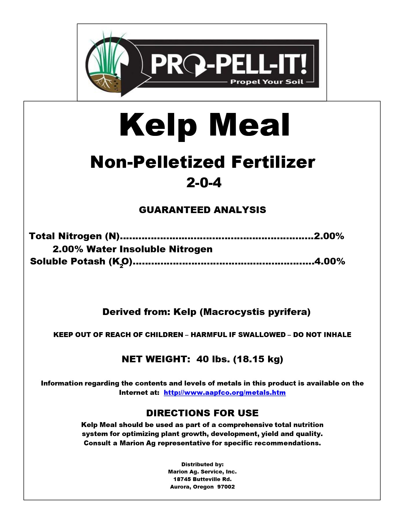 Kelp Meal 2-0-4 (40 lb)