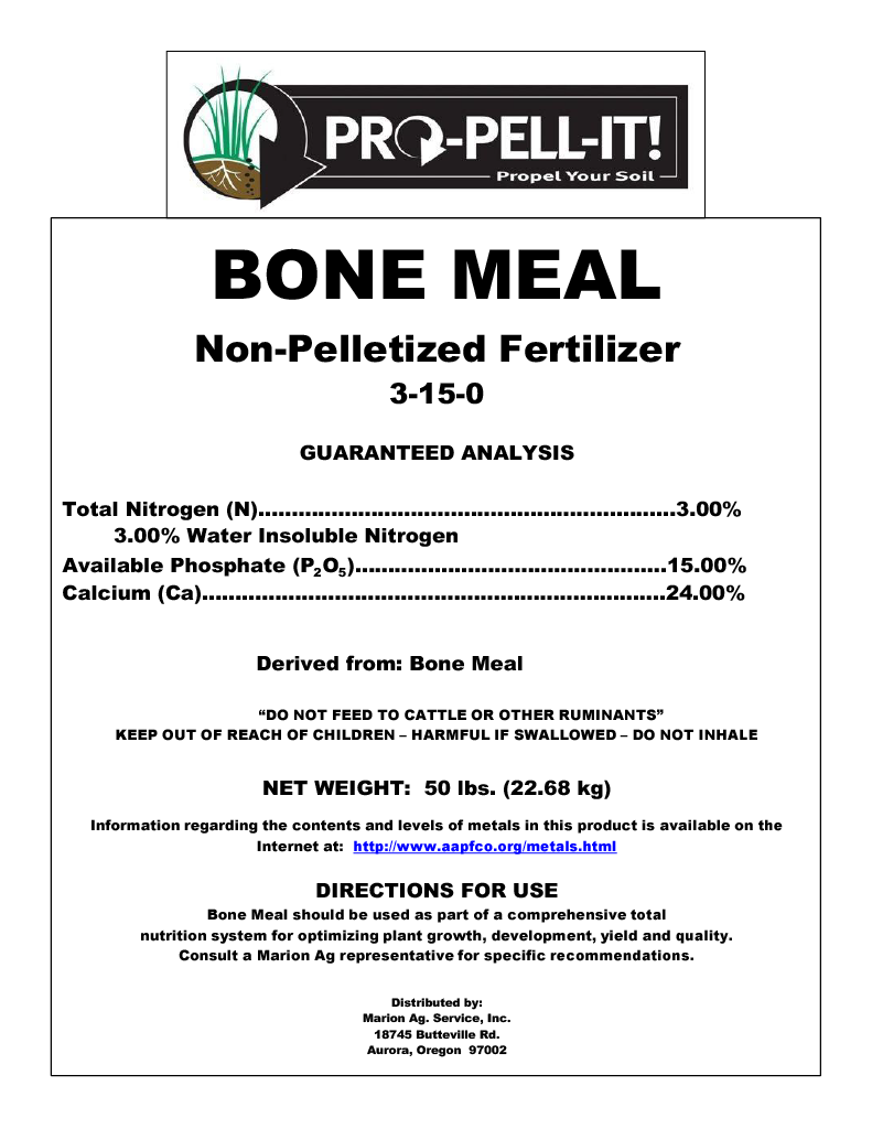Organic Bone Meal Cooked 3-15-0 (50 lb) Grow Organic