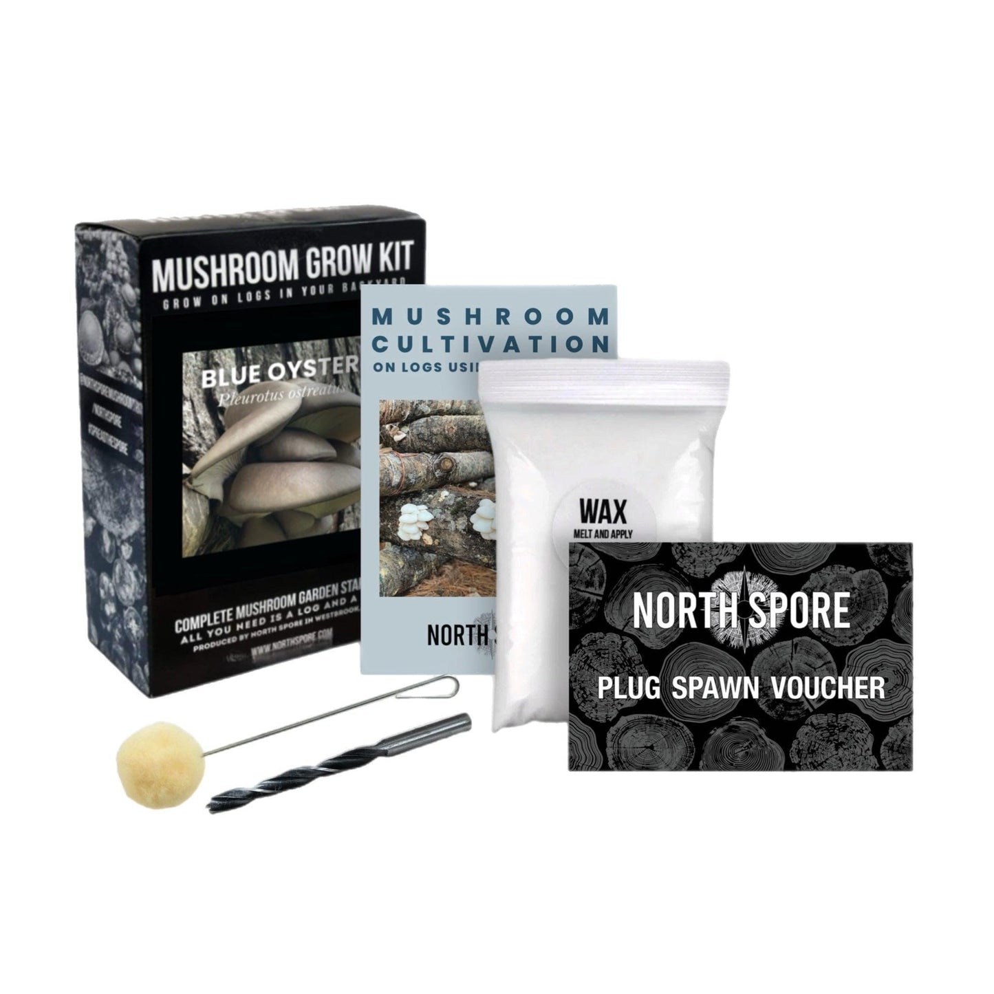Organic Blue Oyster Mushroom Outdoor Log Growing Kit With Voucher North Spore