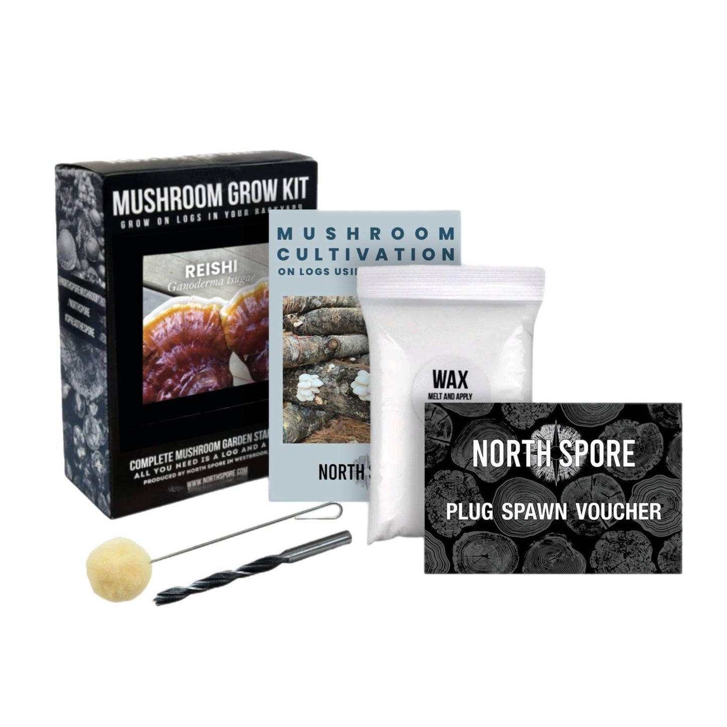 Organic Hemlock Reishi Mushroom Outdoor Log Growing Kit With Voucher North Spore