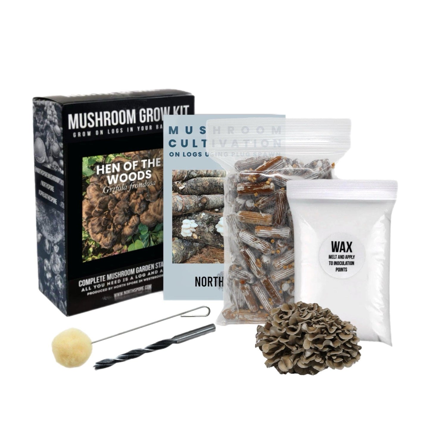 Organic Hen of the Woods (Maitake) Outdoor Log Growing Kit North Spore
