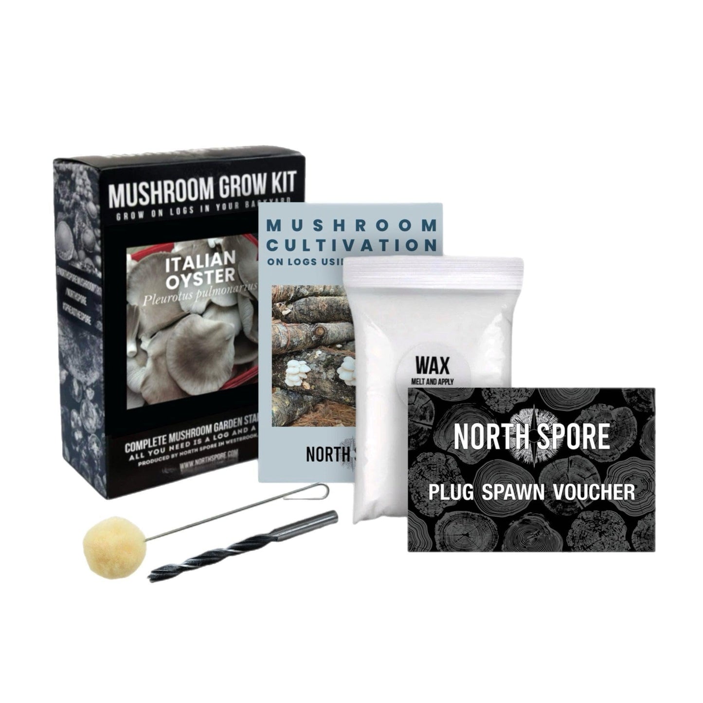 Organic Italian Oyster Mushroom Outdoor Log Growing Kit With Voucher North Spore