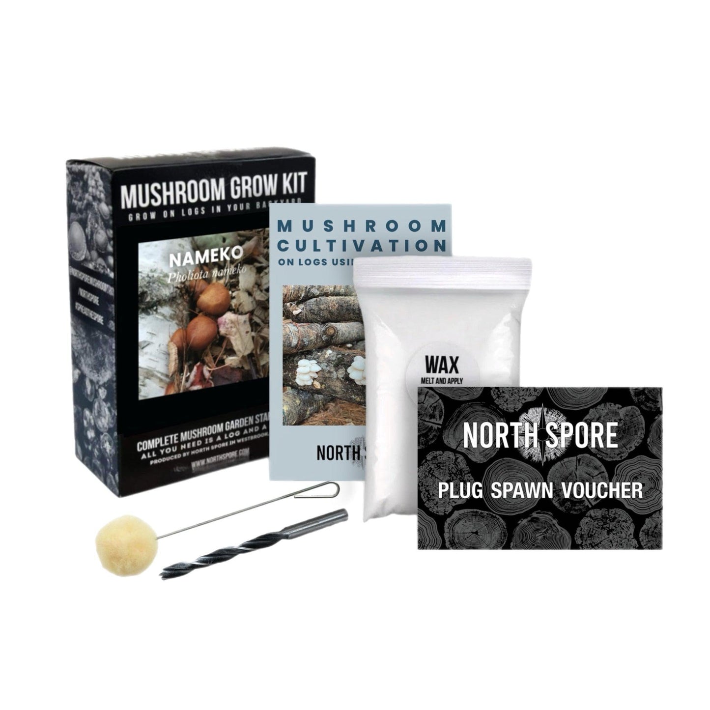Organic Nameko Mushroom Outdoor Log Growing Kit With Voucher North Spore