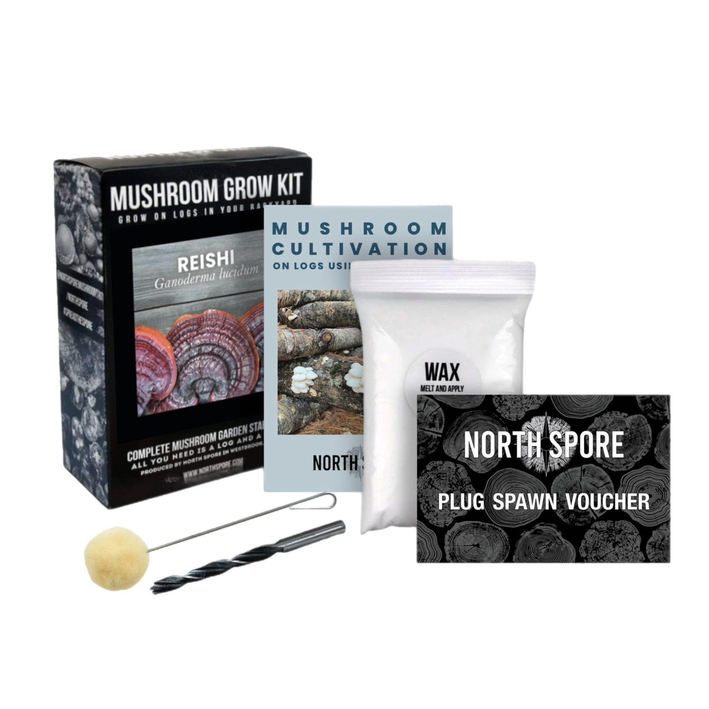 Organic Red Reishi Mushroom Outdoor Log Growing Kit With Voucher North Spore