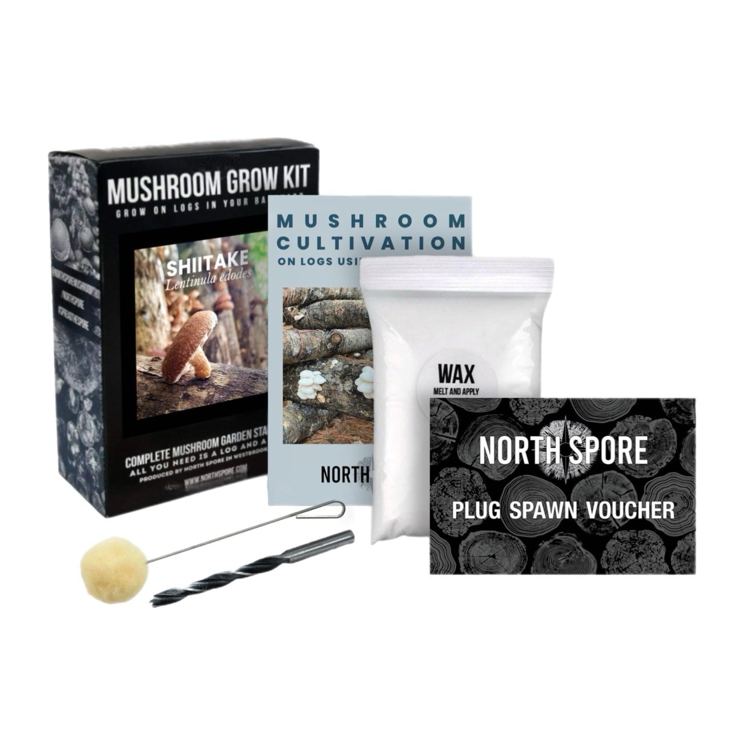 Organic Shiitake Mushroom Outdoor Log Kit With Voucher North Spore