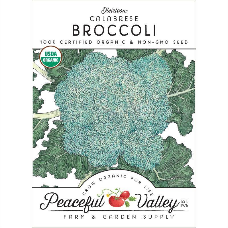 Calabrese Broccoli Seeds (Organic) Peaceful Valley