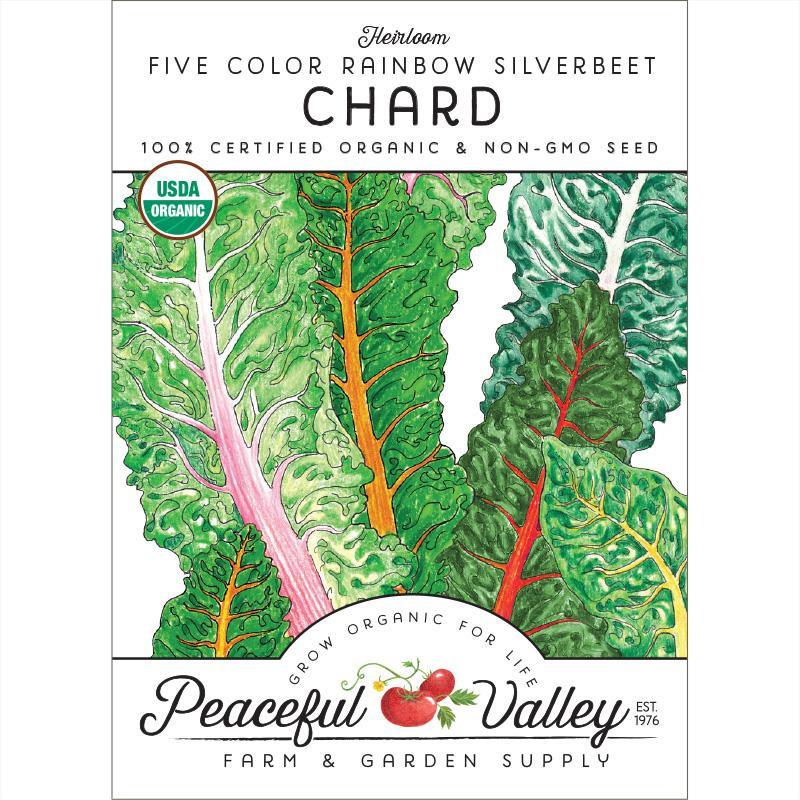 Five Color Silverbeet Chard Seeds (Organic) Peaceful Valley