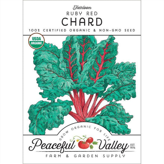 Red Ruby Chard Seeds (Organic) Peaceful Valley