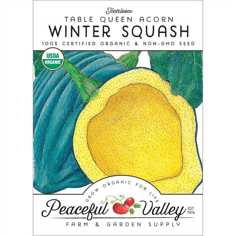 Table Queen Acorn Winter Squash Seeds (Organic) Peaceful Valley