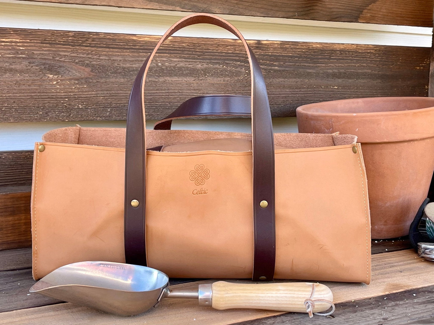 Potter's Tool Set - 3 Tools for Potting Add Leather Garden Bag (+ $65) The Celtic Farm