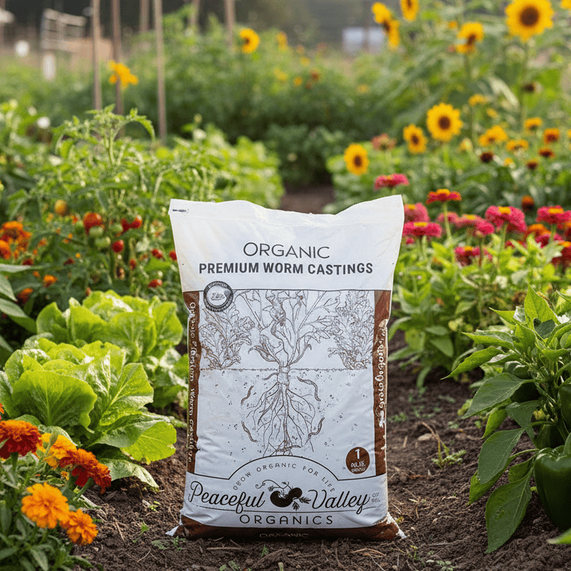 potting mix with worm castings Peaceful Valley Organics Premium Earthworm Castings (1 cu ft)