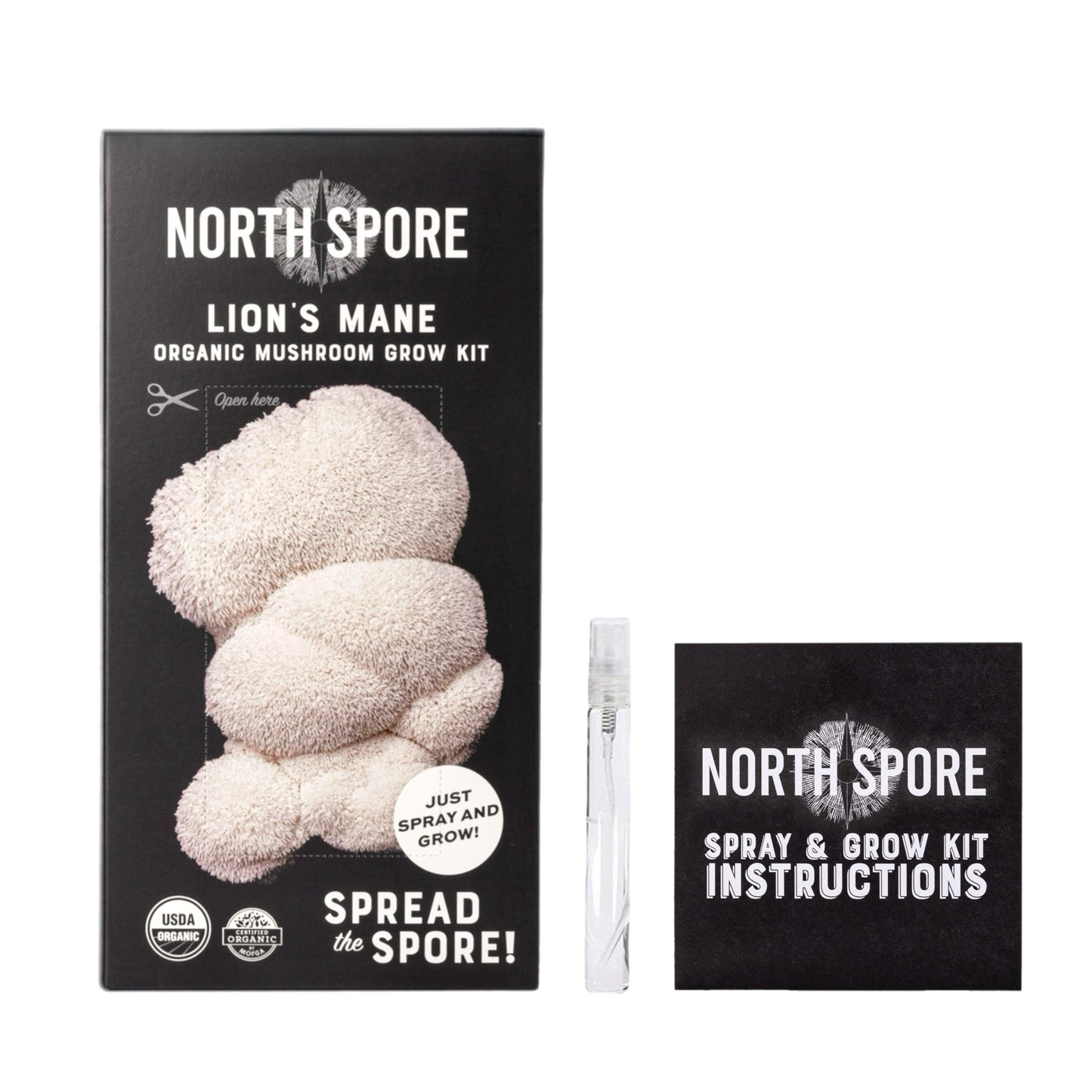 Organic Lion's Mane 'Spray & Grow' Mushroom Growing Kit North Spore