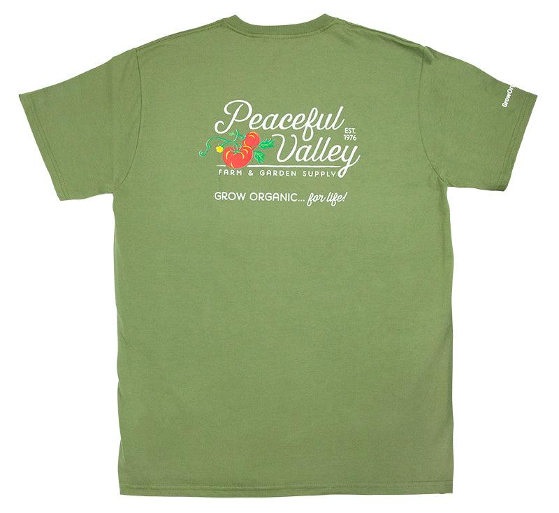 Peaceful Valley's Organic Olive T-Shirt (X-Large) Peaceful Valley