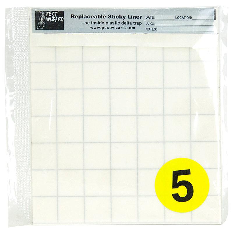 Pest Wizard Plastic Delta Trap Sticky Liner 5- Pack Pest Wizard