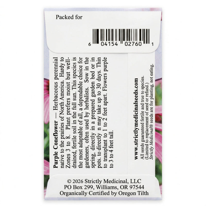 Purple Coneflower Seeds (Organic) Strictly Medicinal
