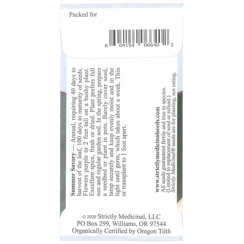 Strictly Medicinal Summer Savory Seeds (Organic) Strictly Medicinal