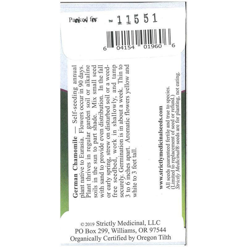 German Chamomile Seeds (Organic) Strictly Medicinal