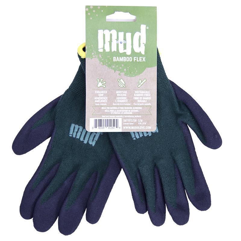 bamboo gardening gloves Mud Gloves Bamboo Flex Large/XL Emerald Green Garden Glove SM7197G/LXL
