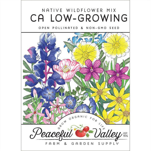 California Low-Growing Native Wildflower Mix (pack) Peaceful Valley